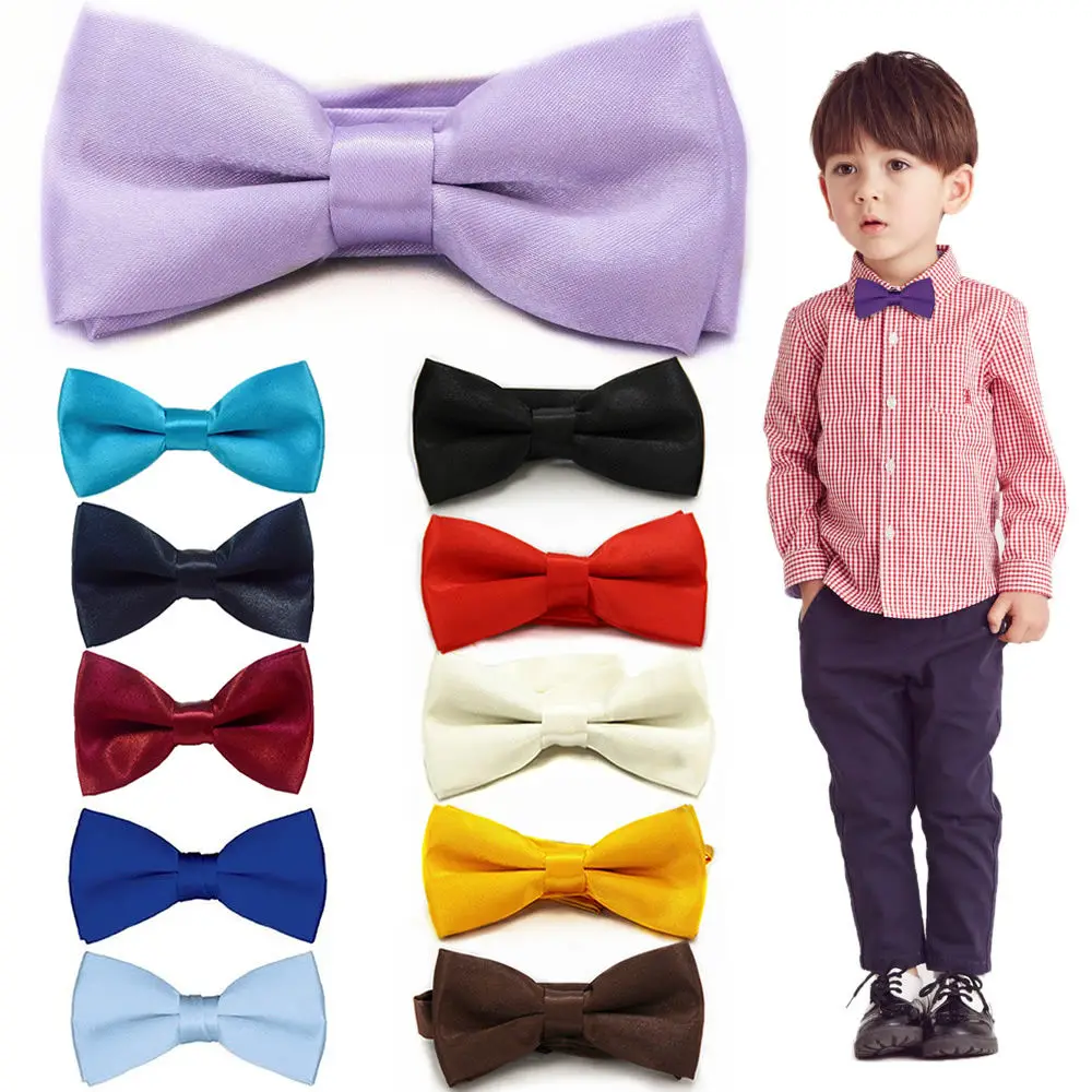 14 цветов, Детские Модные Классические однотонные вечерние галстуки-бабочки для свадьбы, ужина, школы, детские галстуки, синий, красный, черный
