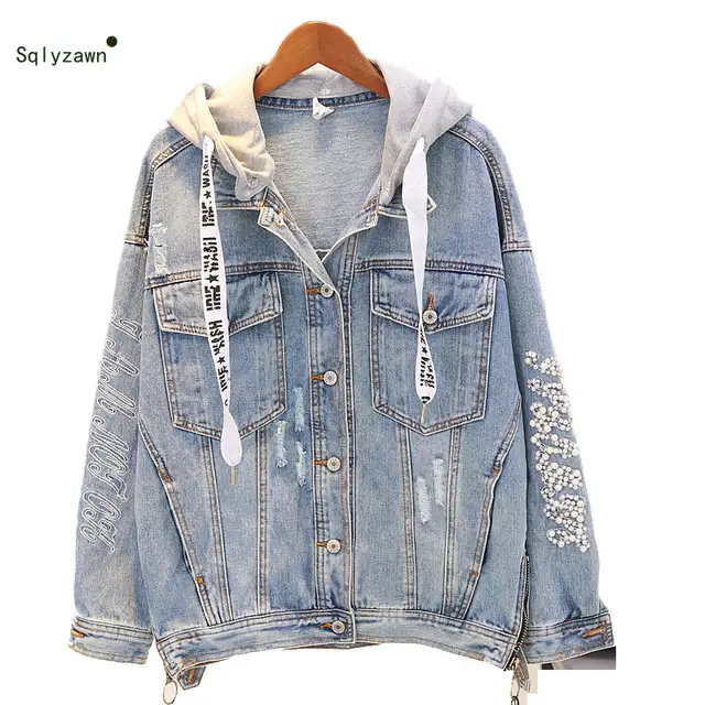 denim jacket with detachable hood