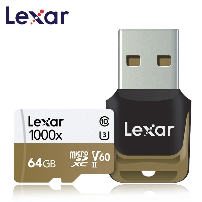 

Lexar tarjeta micro sd card 64gb SDXC 150MB/S memory card U3 class 10 car TF flash carte SD card reader for Gopro Sports camera