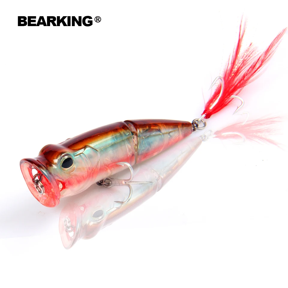 Bearking 5pcs/lot  fishing lures,hard bait 5 assorted colors, bearking popper 70mm 11g, Floating topwater baits free shipping