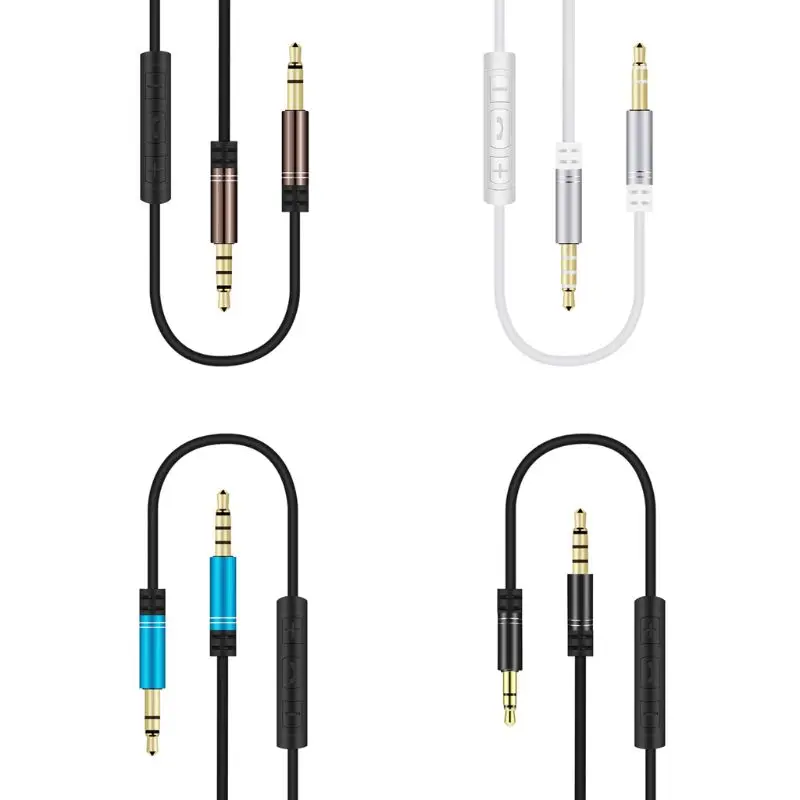 3.5mm Jack Audio Cable 1.2m Stereo Aux Plug Cord With MIC Speakerphone In-Line Volume Control For Car Cellphone Tablet Speaker 3.5mm Jack Audio Cable 1.2m Stereo Aux Plug Cord With MIC Speakerphone In-Line Volume Control For Car Cellphone Tablet Speaker