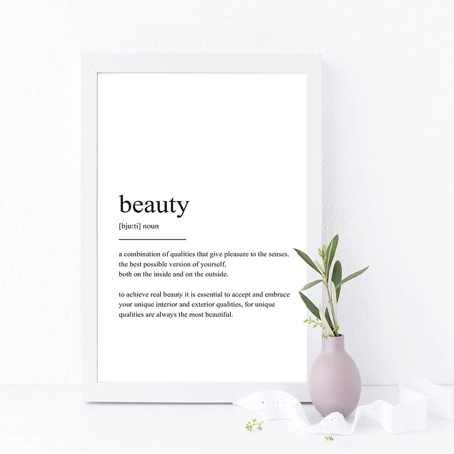 

Nordic Scandinavia Wall Art Poster Beauty Quotes Prints Black and White Canvas Painting Home Living Room Wall Picture Decoration