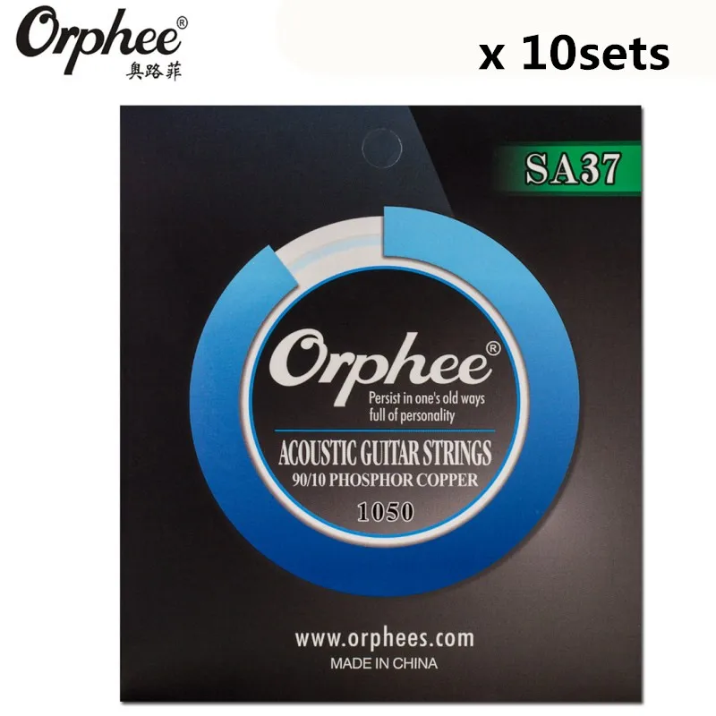 Orphee SA37 010-050 Acoustic Guitar Strings 90/10 Phosphor Copper Hexagonal Core Nickel Alloy Vacuum Packaging 10 set | Спорт и