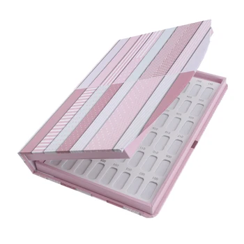 

Reusable Nail Display Chart, 120 Colors Nail Gel Polish Color Card - Pink/Blue Optional