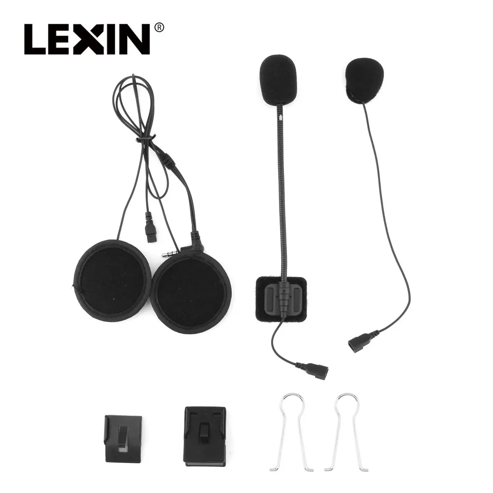 LEXIN LX-B4FM intercom headset&clip set for full/half helmet with High quality and Loud Sound Bluetooth Headphone Jack Plug
