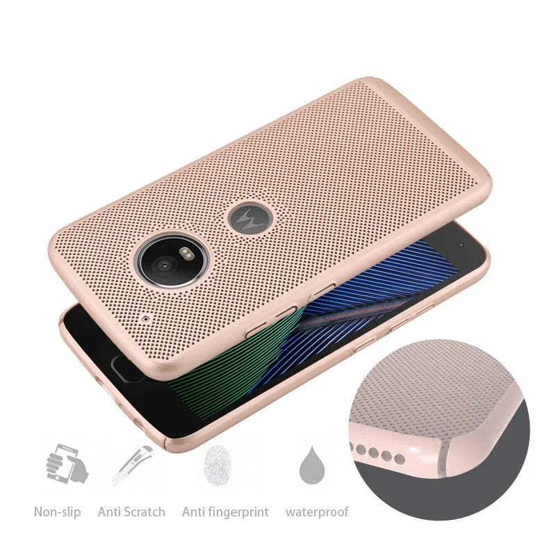 

Dreamysow Heat Dissipation Matte Cases Cover For Moto G5 Plus G5plus X5 E4Plus Z2Play G4Play Mesh Case Hard PC Back Cover Shell