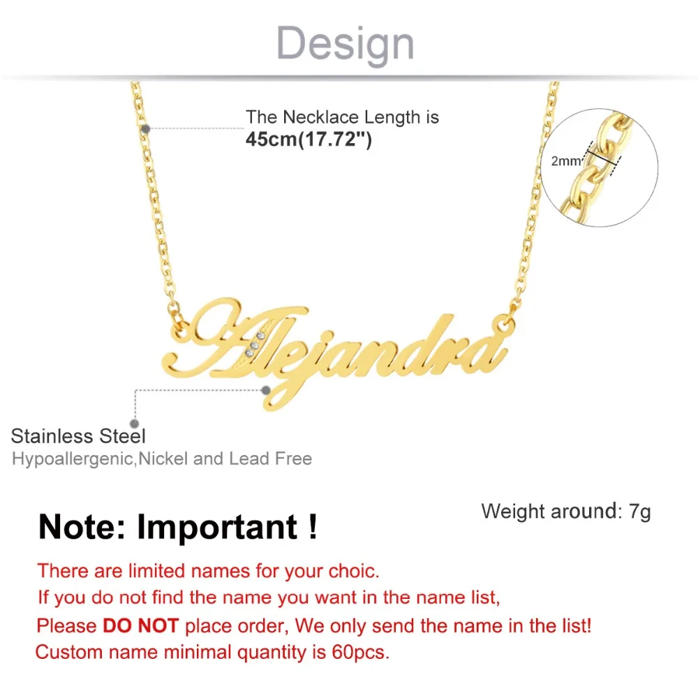 Подвески кристаллы кулон табличка с именем ожерелья для женщин девочек из