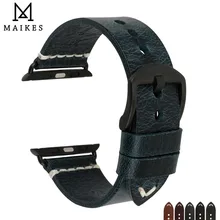 MAIKES For Apple Watch Strap 44mm 40mm iWatch Accessories Genuine Leather Series 4 3 2 1 Apple Watch band 38mm 42mm Bracelets