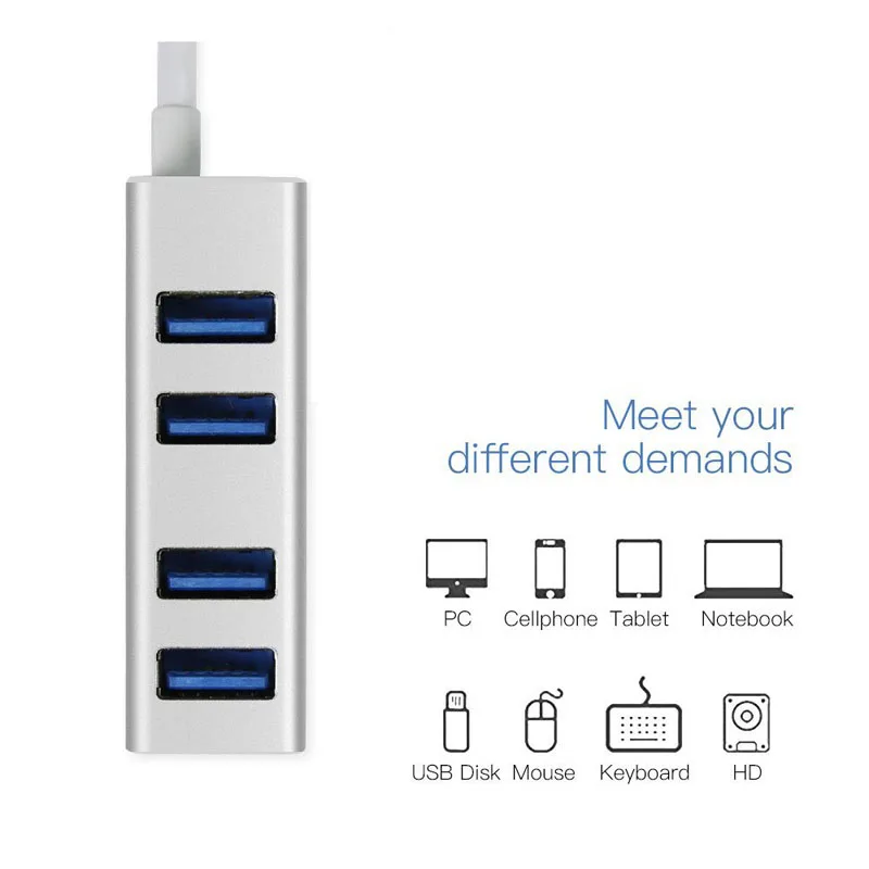 BinFul USB HUB 3 0 4 port usb notebook splitter Micro USB Power Port For Computer 5