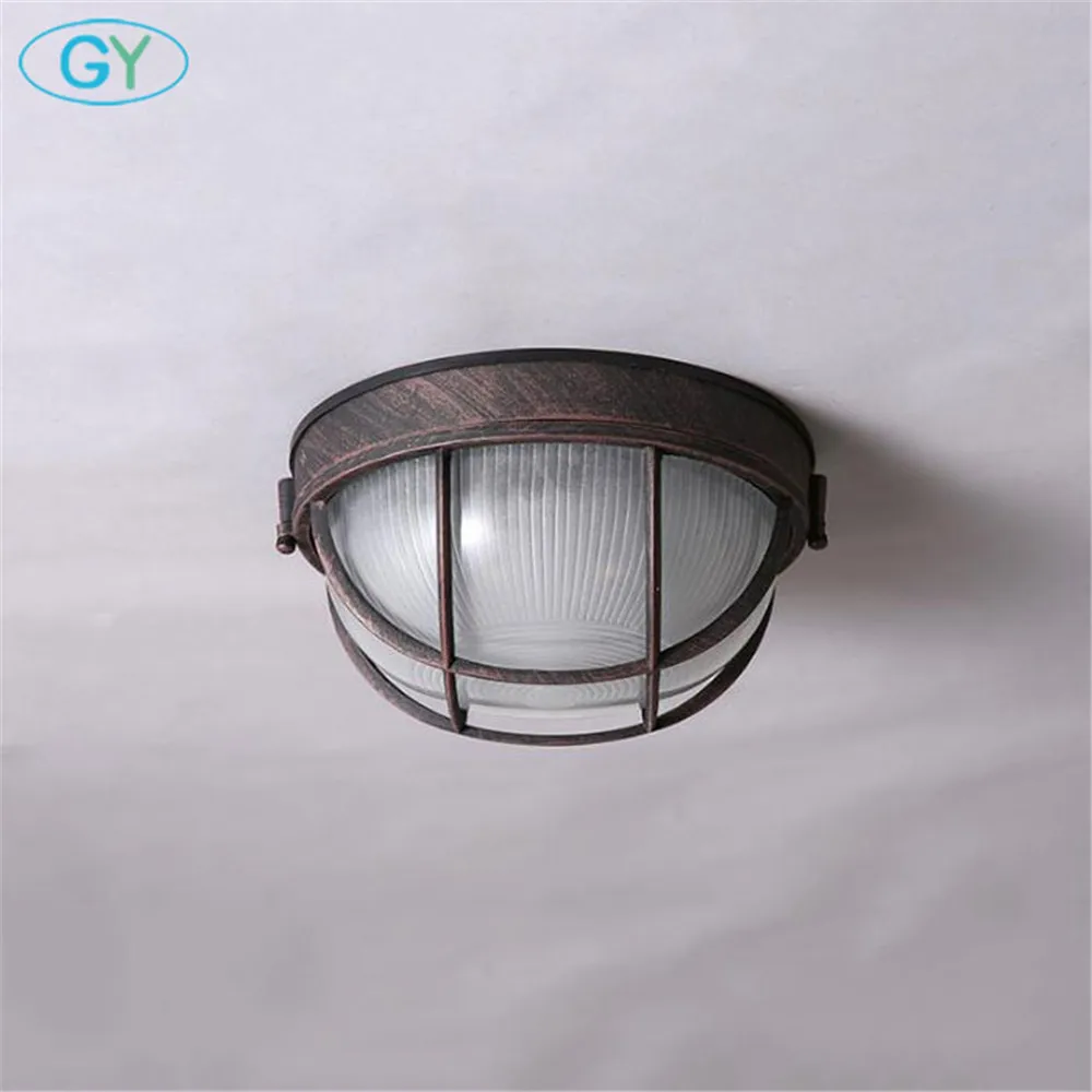 LED lámparas de techo lámparas Vintage para Iluminacion Techo Luz hierro forjado vidrio Luminaria E27 Bulb inicio iluminación
