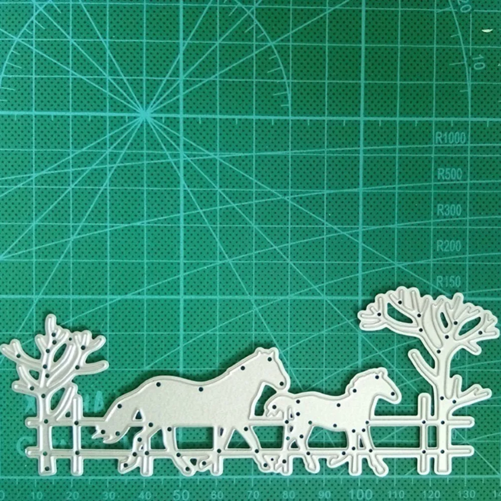 1 шт. бегущая лошадь папа ребенок границы металла Вырубные штампы трафарет Diy Скрапбукинг поздравительная открытка тиснение ремесленный шаблон B4