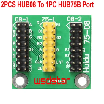 

2PCS HUB08 To 1PC HUB75B Port Support 1/4 1/8 1/16 Scan LED display conversion card for HUB75B RGB LED control card 2pcs/lot