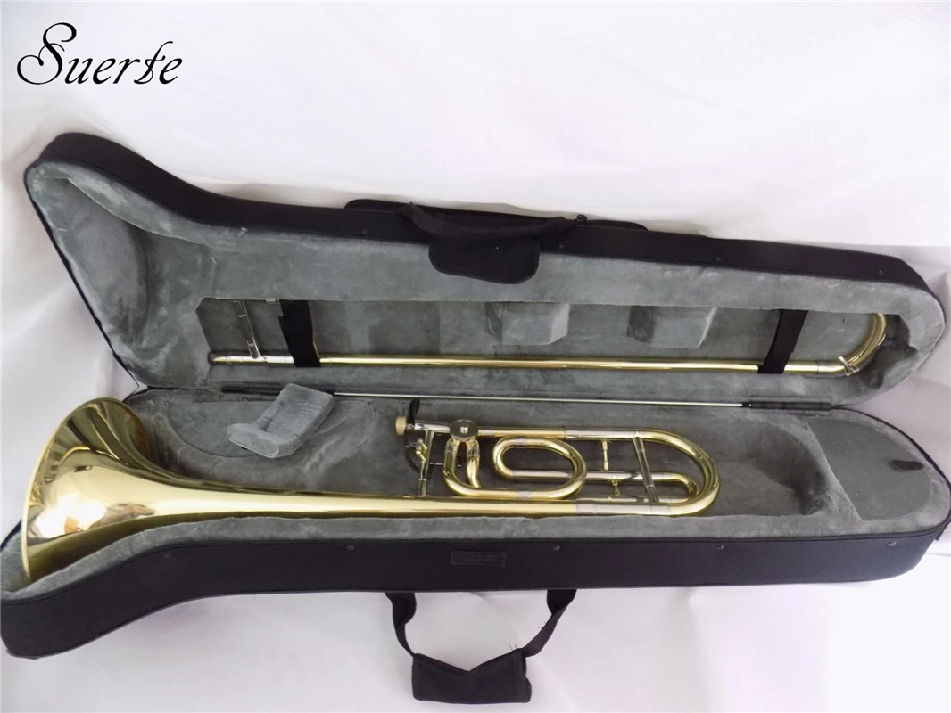 Bb/F тенор тромбон слайд с Чехол мундштук латунь медь тромбон Музыкальные инструменты