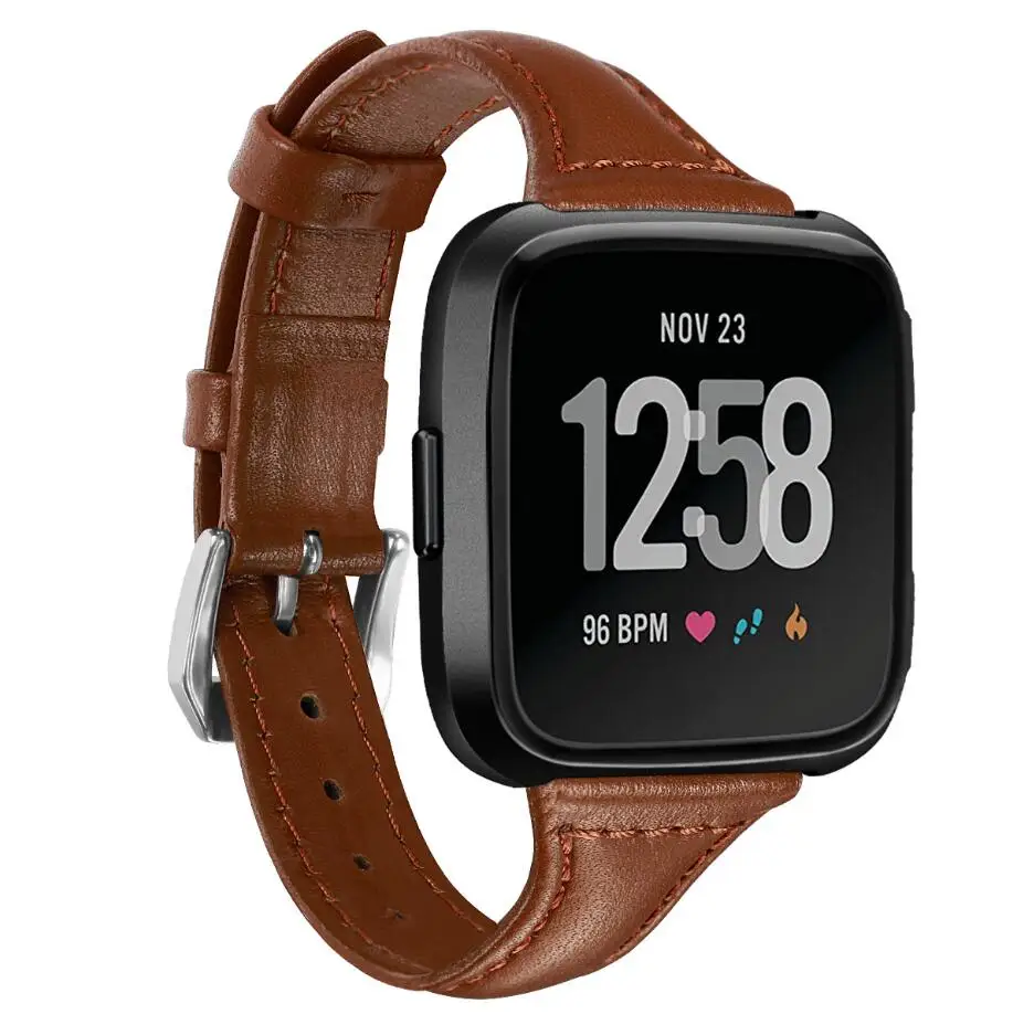 KINGBEIKE 100% Genuine Leather WatchBands For Fitbit Versa Head Layer Cowhide Smart Watch Strap Replace Accessories Product KINGBEIKE 100% Genuine Leather WatchBands For Fitbit Versa Head Layer Cowhide Smart Watch Strap Replace Accessories Product