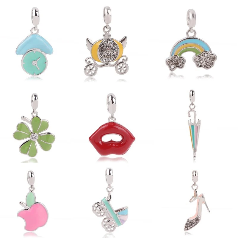 

AIFEILI Original Silver Color Pendant Beads DIY Ornament Bracelet Fit For Pandora Bracelet Accessories Hot Sale Women