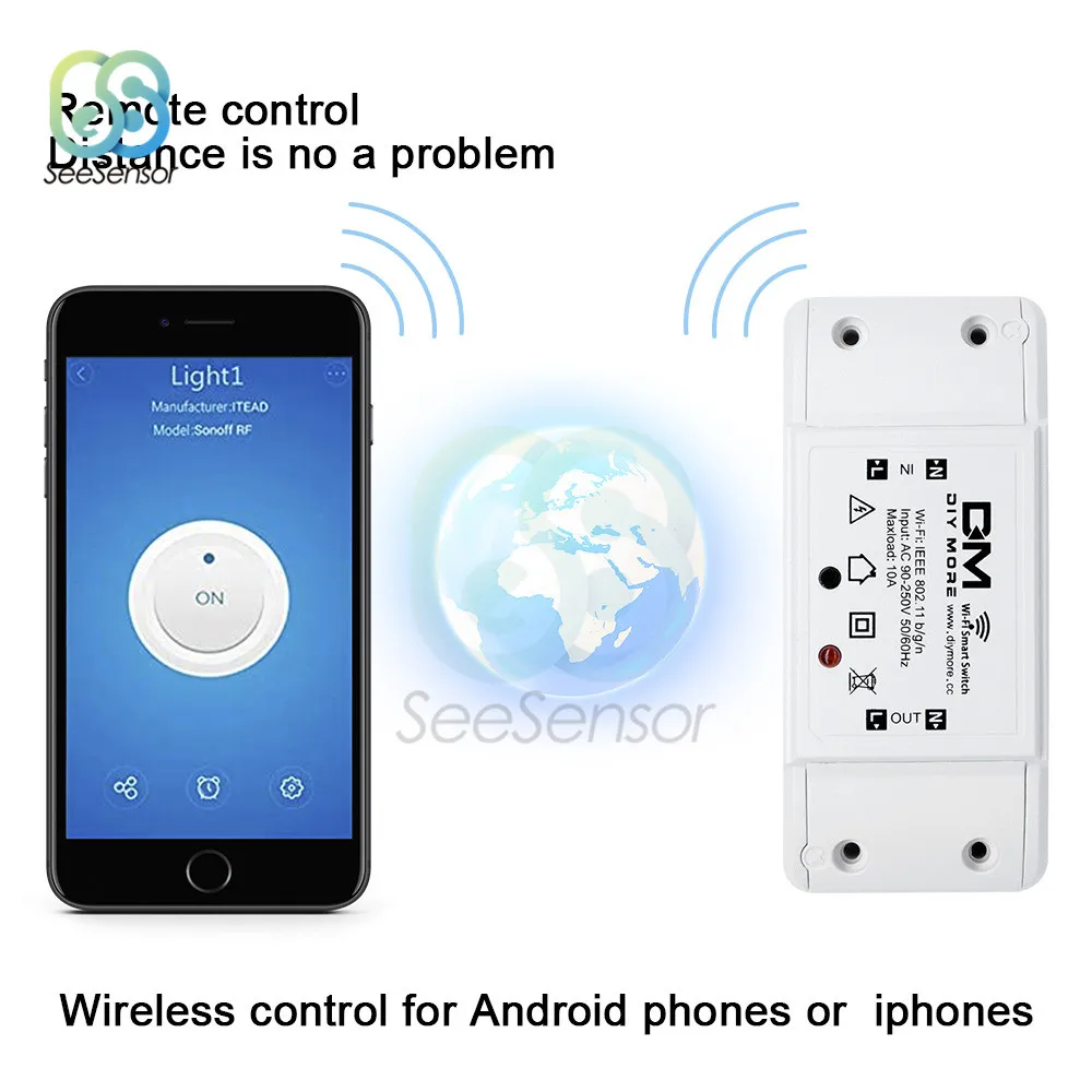 

WIFI Wireless Smart Switch Wifi Center Remote Mobile APP Control Light Switches For Home Automation 90-250V AC