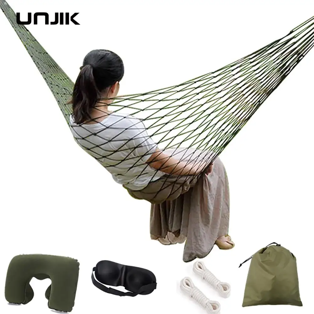 Portable Garden Nylon Hammock swing Hang Mesh Net Sleeping Bed Swing for Travel Camping Hammock Outdoor Furniture with gift Pill Portable Garden Nylon Hammock swing Hang Mesh Net Sleeping Bed Swing for Travel Camping Hammock Outdoor Furniture with gift Pill