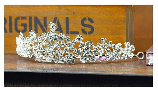 Цветок гибискуса Корона невесты ювелирных изделий с бриллиантами Свадебные головной убор C876