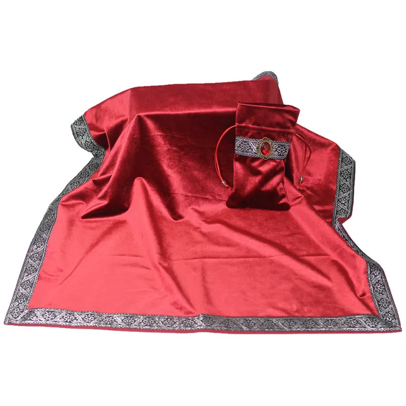 Скатерть Таро с сумками Высококачественная Флокированная Ткань Таро аксессуары для настольной игры алтарь Таро церемония скатерть - Цвет: 2