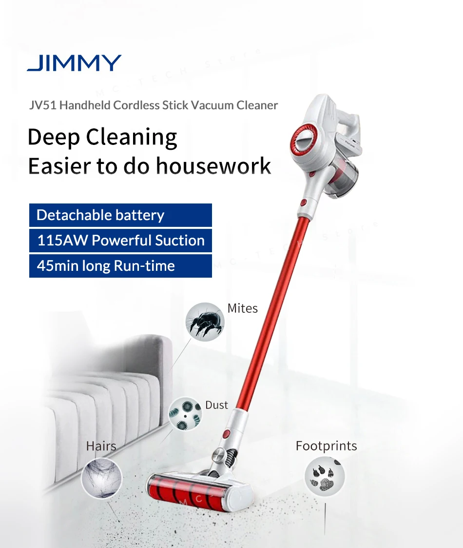 Xiao mi JIMMY JV51 Ручной беспроводной Стик пылесос фильтр 115AW ...