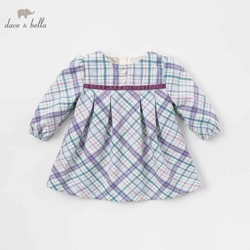 

DBA8046 dave bella baby girls dress Long sleeve autumn dresses kids girls dress children birthday party boutique dress