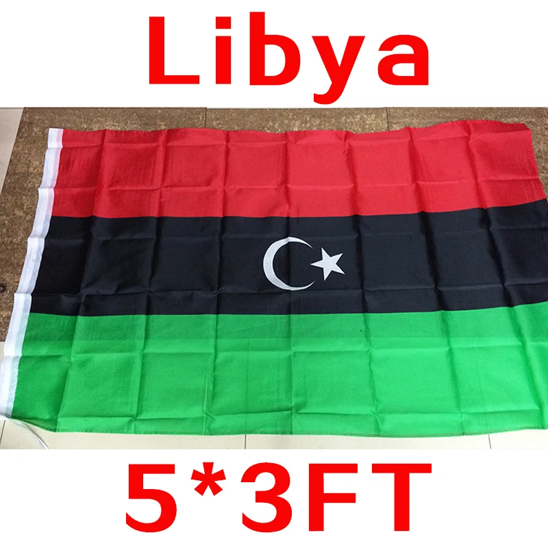 

2017 The Libya Flag Polyester Flag 5*3 FT 150*90 CM High Quality you Can add brass buckle(leave massage)