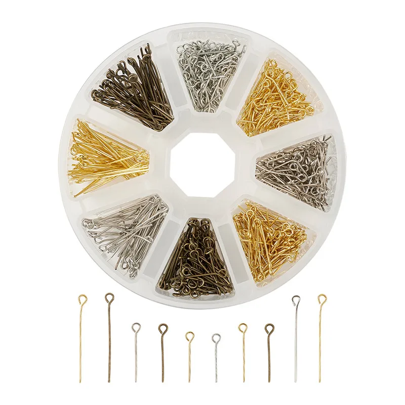 

1 Box Mixed Color Iron Eye Pin Findings Head Pins for DIY Jewelry Making Supplies Accessories F60