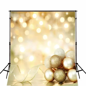 

Gold Ball Bling Stars Halo photo studio background Vinyl cloth High quality Computer printed christmas backdrops