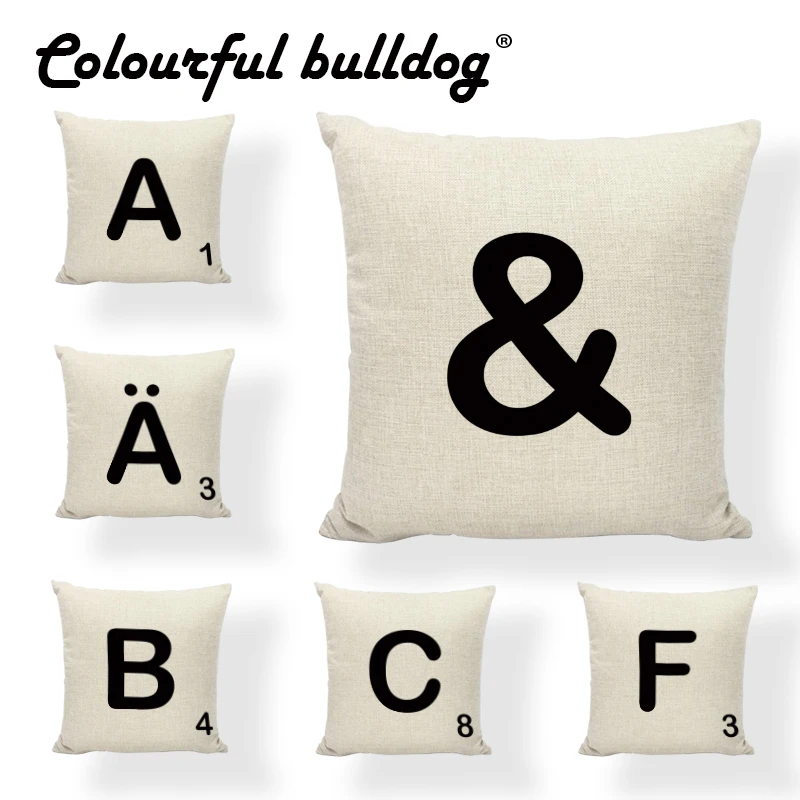 Fundas De Cojines Con Estilo Simple 26 Letras Fondo Blanco Puro Numeros Arabes Diseno De Lunares Coche Hotel Decoracion Del Hogar Funda De Almohada Decorative Throw Pillows Case Throw Pillow Casescushion Cover Aliexpress