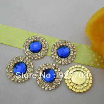 

(CM463 25mm)100pcs Dark Blue Rhinestone Crystal Round Diamante Acrylic Cluster For Gift DIY Craft