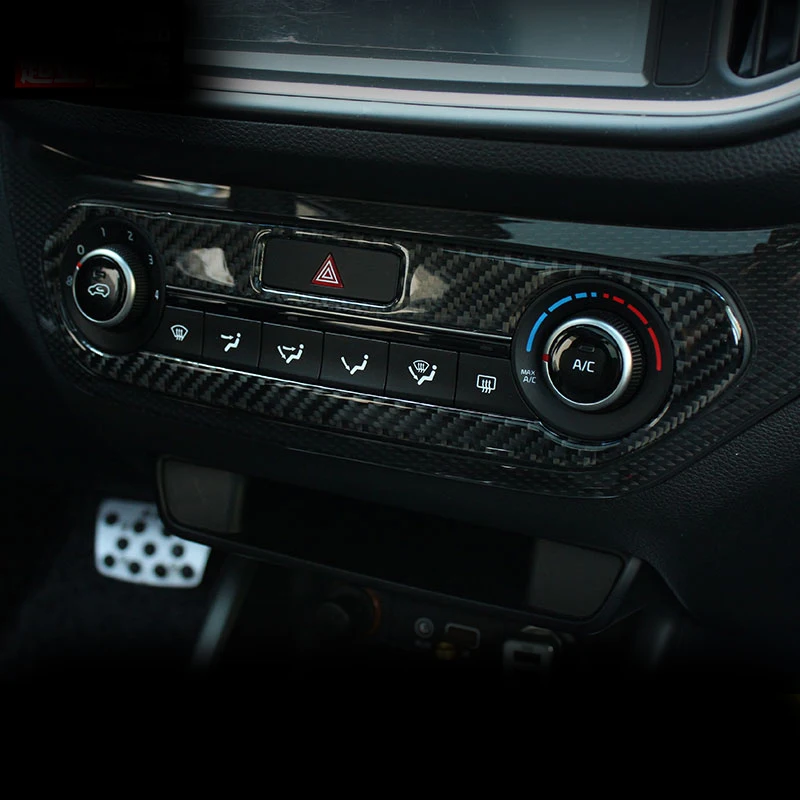 Панель регулировки кондиционера для KIA KX3 рамка из настоящего углеродного