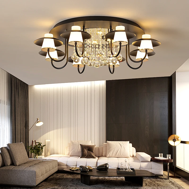 Скандинавский светодиодный потолочный светильник для гостиной, спальни, Хрустальные потолочные светильники, Современное креативное