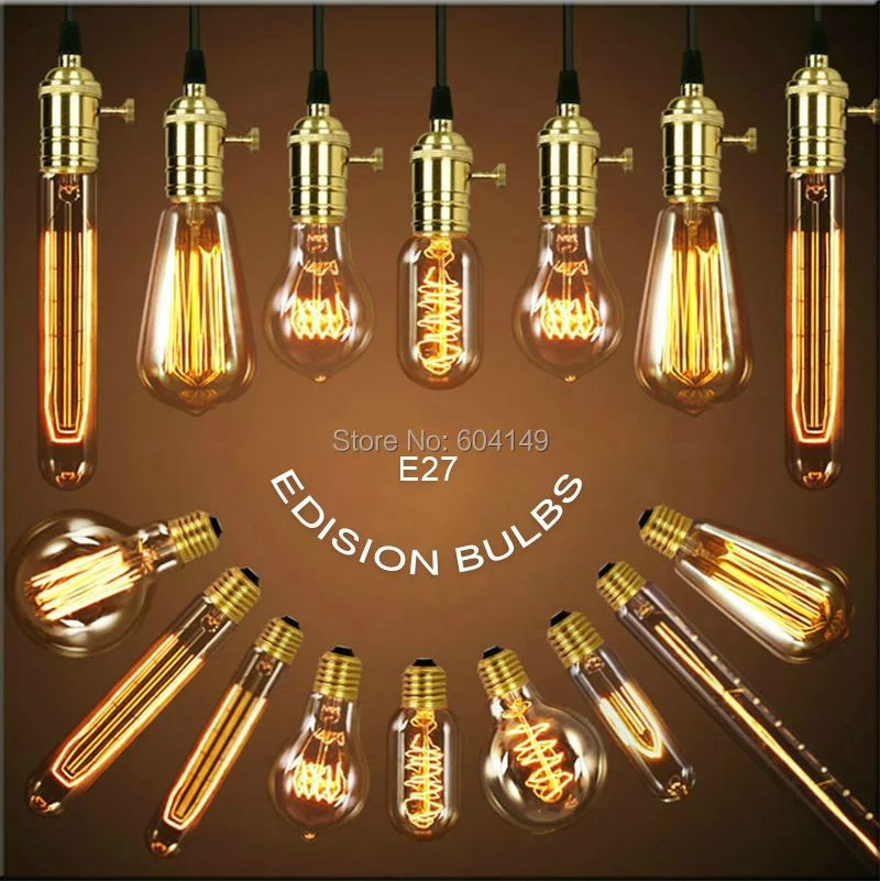 Подвесной светильник в стиле ретро vintage edison bulb DIY веревки кулон ресторан бар E27 углерода лампы 110v 220v нити lampadario промышленные лампы