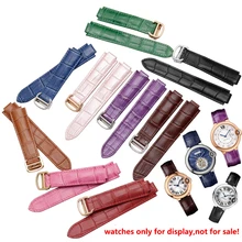 Качественные цветные Ремешки для наручных часов из натуральной кожи, сменный кожаный ремешок с пряжкой, женский браслет, браслет Cartier