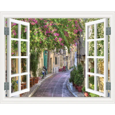  Creative 3 d simulation window stickers stickers of the head of a bed painting pastoral landscape f