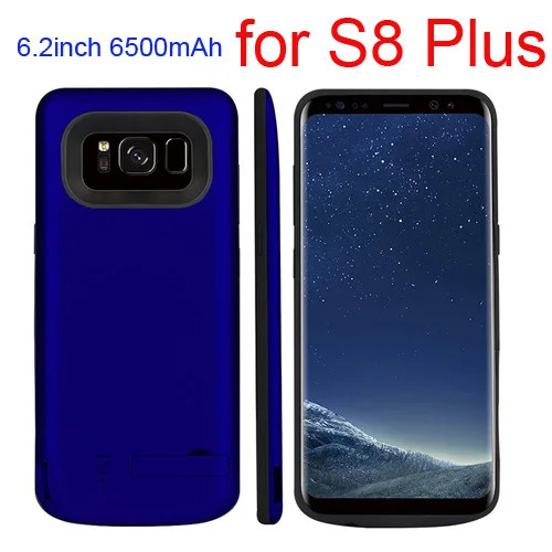5000/6500 мАч чехол для зарядного устройства для samsung Galaxy S8, портативная зарядка для путешествий, внешний аккумулятор, чехол для телефона, чехол для samsung S8 Plus - Цвет: Blue for S8 plus