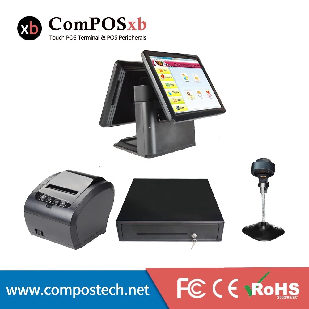 

15 inch dual touch screen pos all in one terminal system for retail linux pos1618