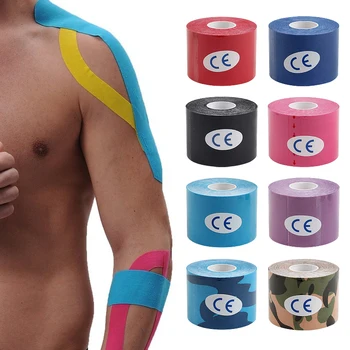 

Good Quality 5mx5cm Athletic Kinesiology Muscle Kinesiotape Tape Kinesiologe Knee Muscle Football Volleyball First Aid Bandage