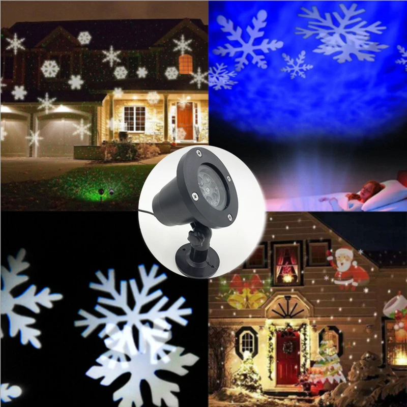 Лазерный проектор IP65 движущийся снег Снежинка светодиодный сценический светильник Рождество год прожектор светодиодный вечерние садовые лужайки DJ DMX Освещение