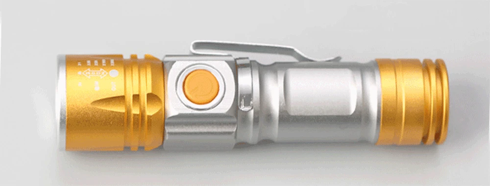 Cheap Bicycle light 4 color LED portable flashlight built-in rechargeable lithium battery USB charging waterproof zoom 3 mode lighting 8