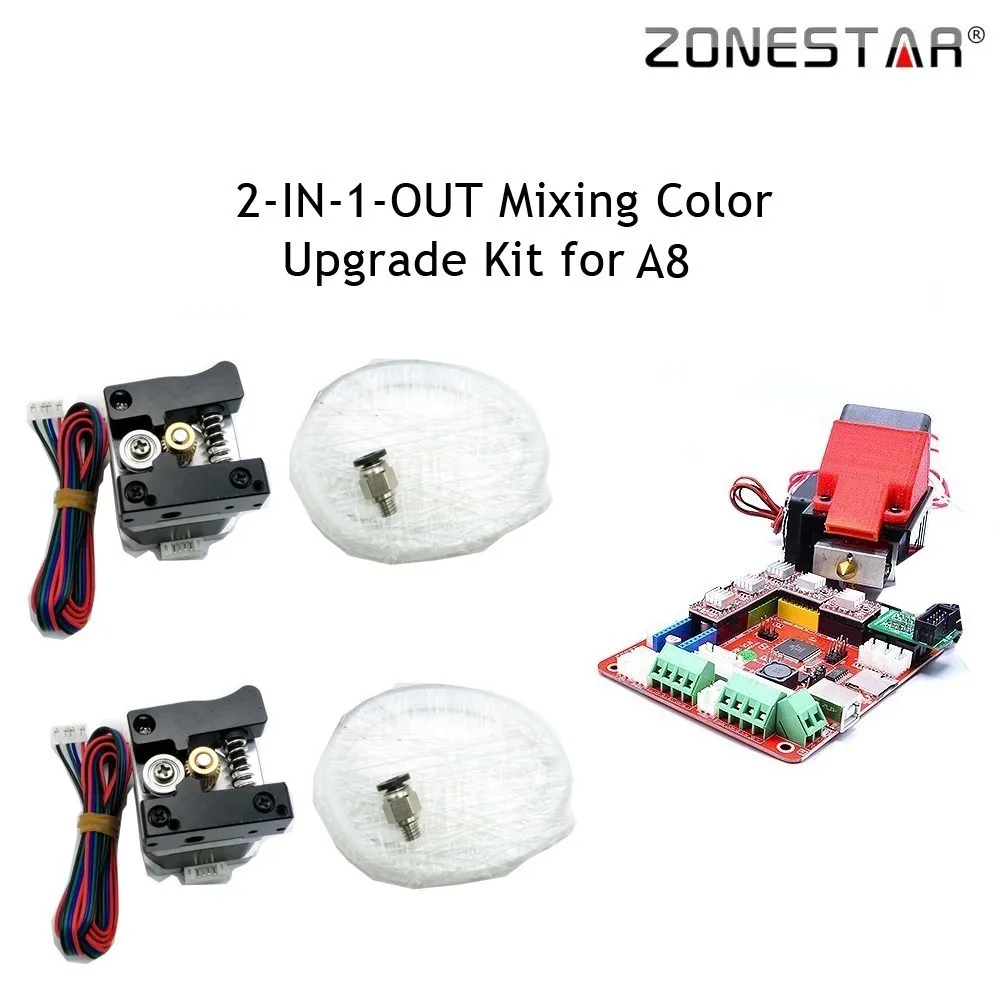 ZONESTAR 3D принтеры DIY обновления для двойной три Цвет 2 в 1 OUT 3 из смешивания RepRap P802 Z5 Z6