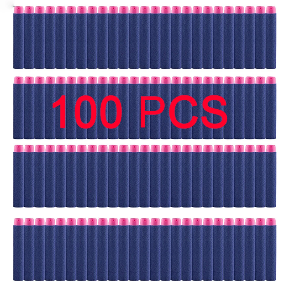 

100Pcs 7.2CM EVA Soft Bullet Hollow Hole Head Refill Darts Toy Gun Bullets for Nerf Series Blasters Kids Toys arma de brinquedo