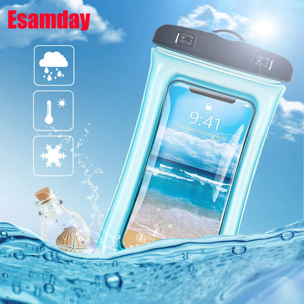 

Esamday Universal Waterproof Underwater Phone Case Bag for iPhone XS MAX XR X 6 7 6s 8 plus 5 5s SE for galaxy huawei xiaomi