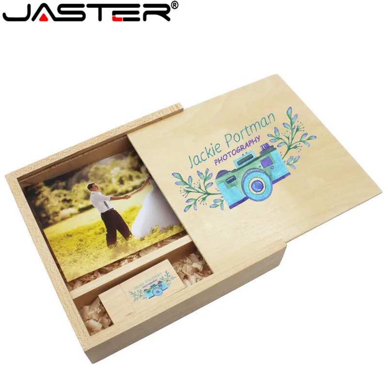 

JASTER Wooden Photo Album Large oval usb+Box usb flash drive U disk Pendrive 8GB 16GB 32GB Wedding Studio 170mm*170mm*35mm