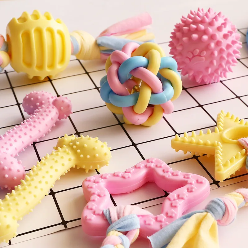 

Pet Dog Interactive Toy Rope Knot Chewing Pentagram Rubber Durable Small Dog Training Chewing Molar Teethbrush Pet Toy