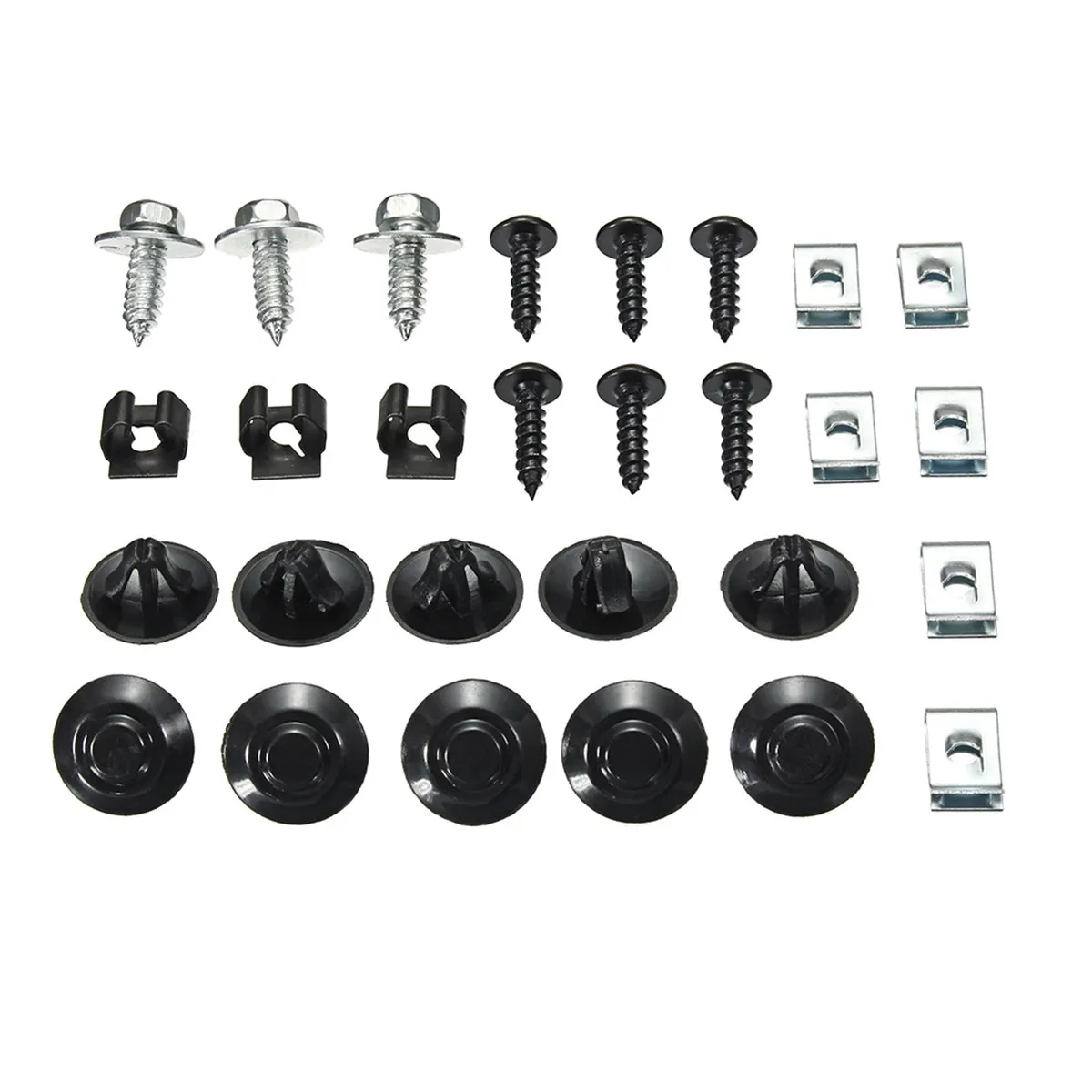 

28Pcs Engine Under Cover Fixing Clips Screw Set For VW For Polo 9N Engine Undertray Clips Under Cover Splashguard Shield