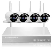 Plug & Play P2P 4CH Wireless NVR Kit P2P 720P HD Outdoor IP Video Security CCTV Camera Night Vision Wifi Surveillance System