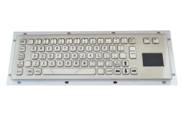 65 keys metal keyboard with touchpad, stainless steel industrial keyboard,custom IK07 Vandal