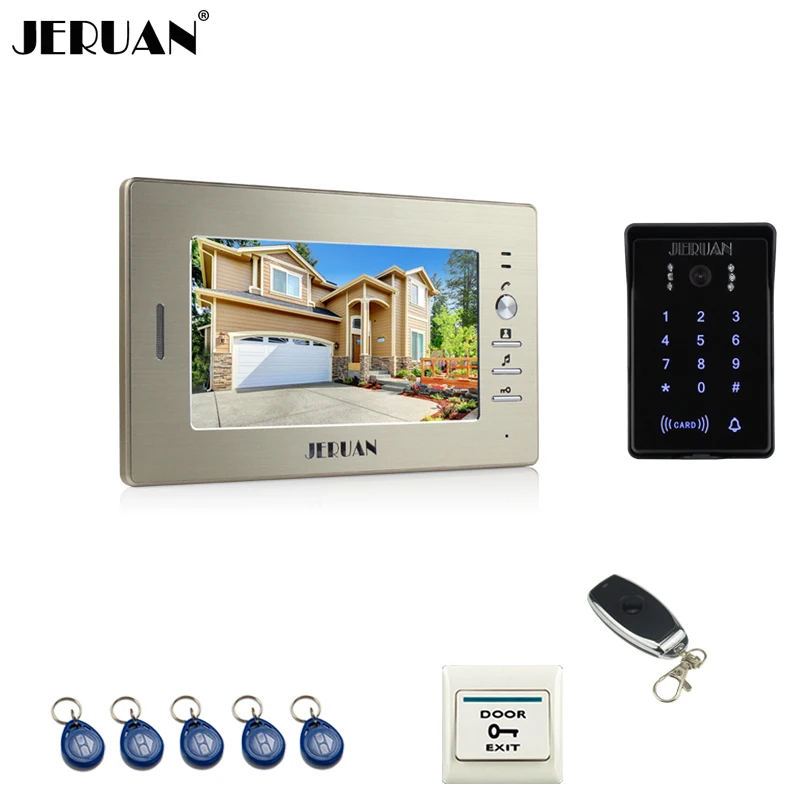 JERUAN Luxury 7 TFT font b video b font door phone intercom system RFID new waterproof