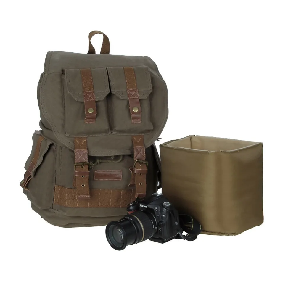 

Koolertron Brand Photo Digital Photography DSLR Camera Bag Canvas Waterproof Camera Backpack For Nikon Sony Canon 60D, 70D,100D